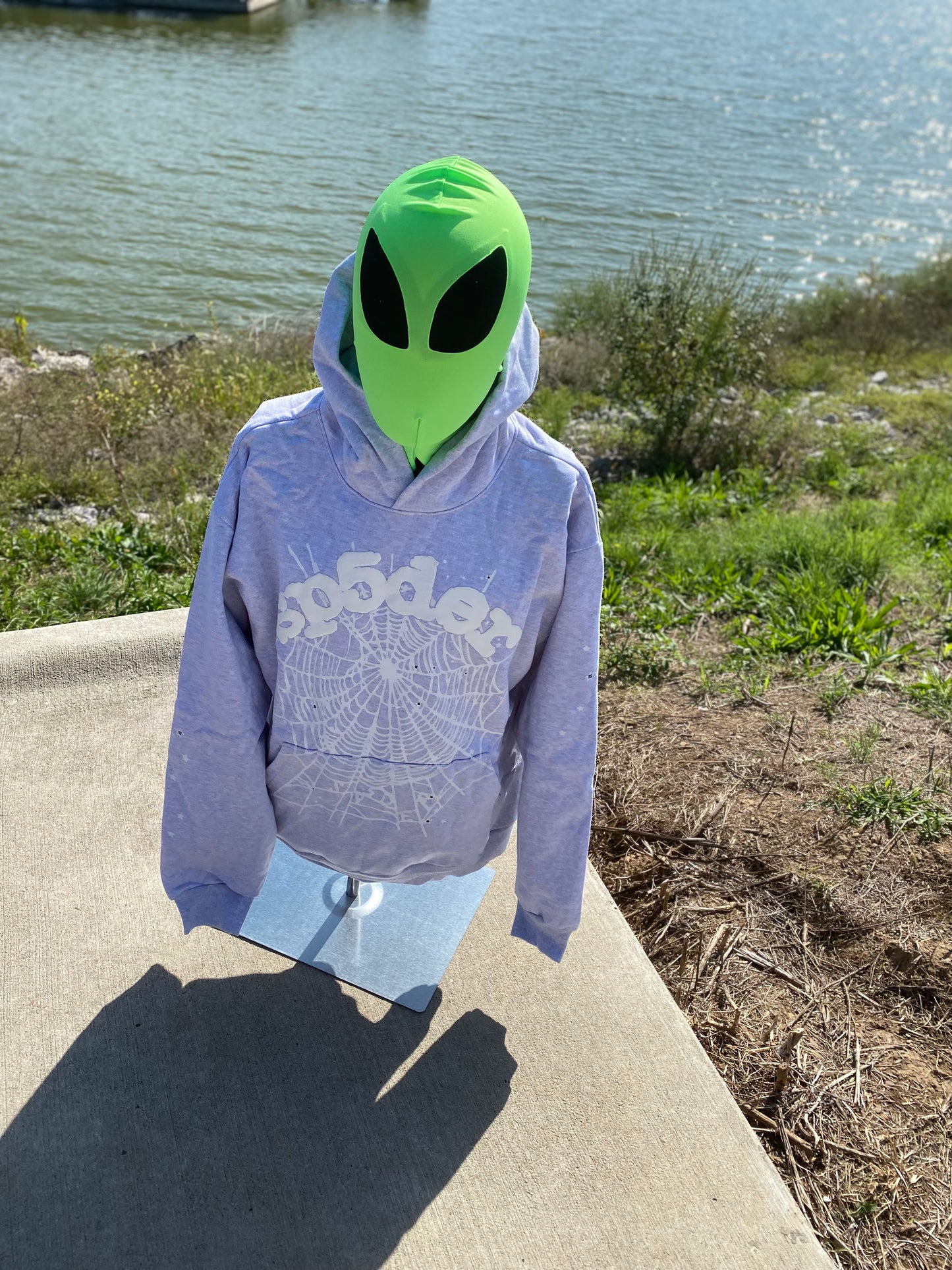 Sp5der OG Web Hoodie Heather Grey