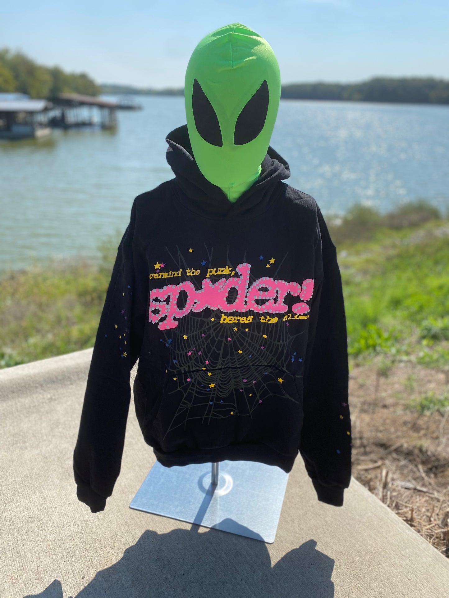 Sp5der P*NK V2 Hoodie Black