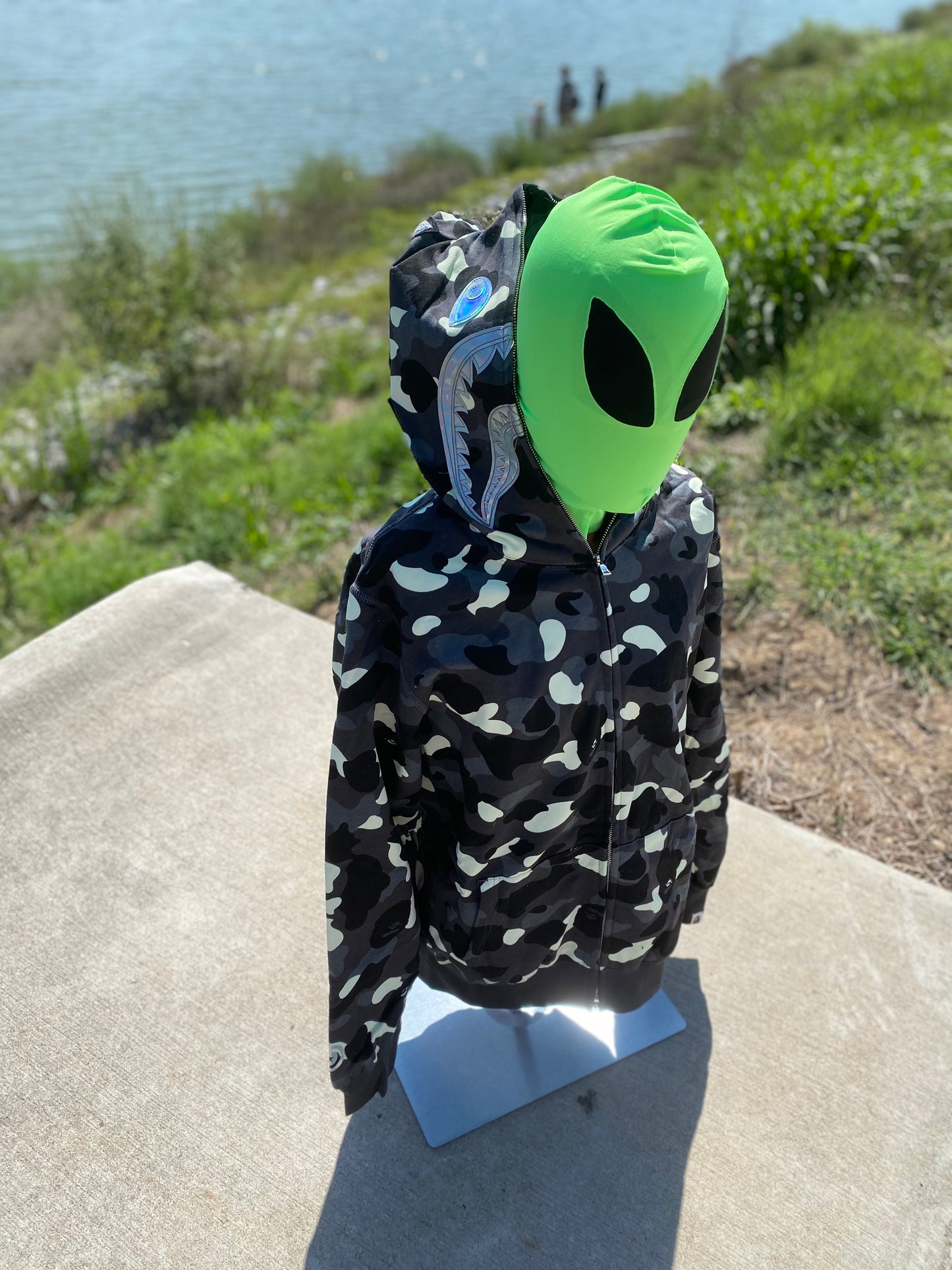 BAPE City Camo Shark Full Zip Hoodie (SS24) Black