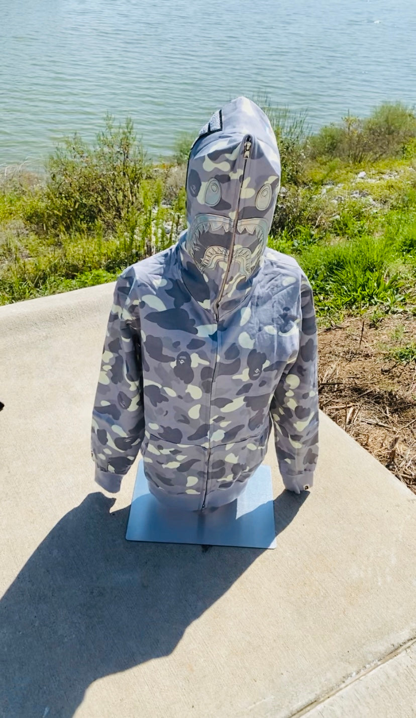 BAPE City Camo Shark Full Zip Hoodie (SS24) Gray