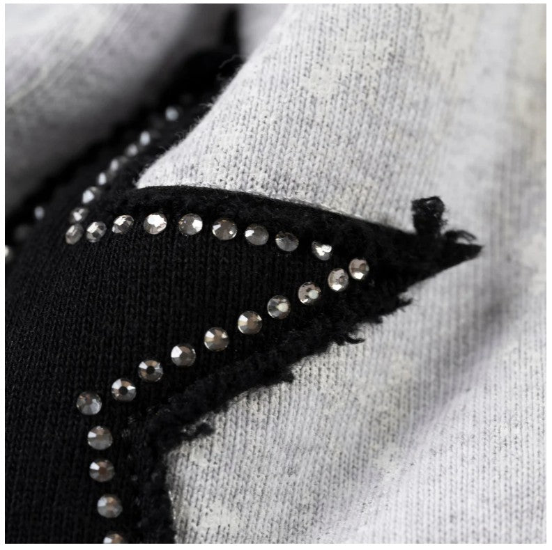 Sp5der Triple 5 Stitch Zip Up Black Hoodie