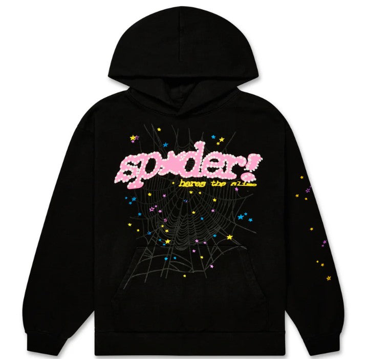 Sp5der P*NK V2 Hoodie Black