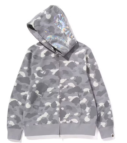 BAPE City Camo Shark Full Zip Hoodie (SS24) Gray