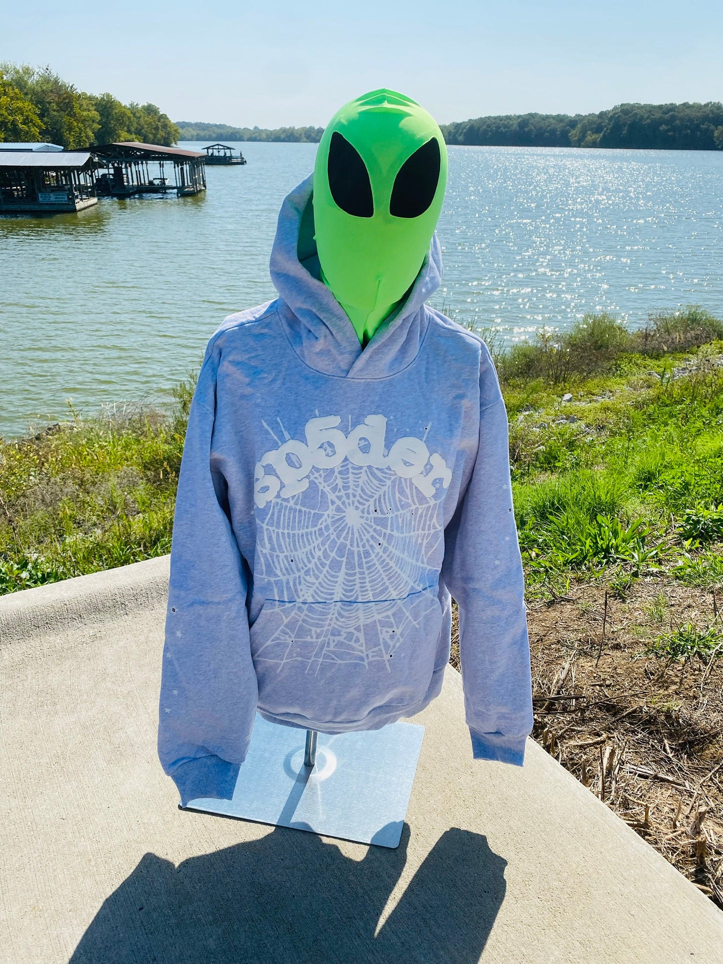 Sp5der OG Web Hoodie Heather Grey
