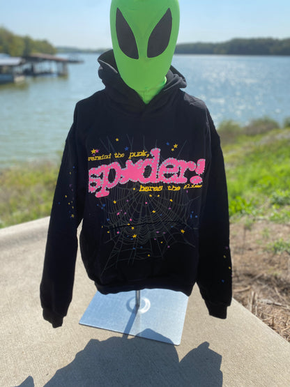 Sp5der P*NK V2 Hoodie Black