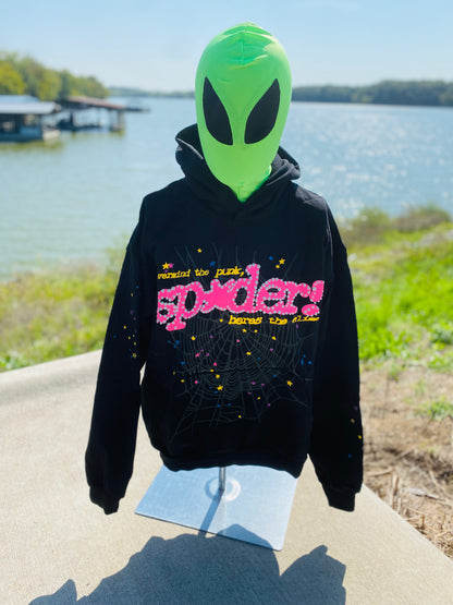Sp5der P*NK V2 Hoodie Black