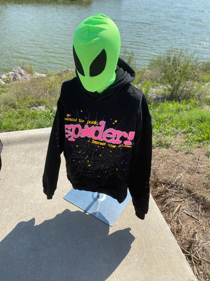Sp5der P*NK V2 Hoodie Black