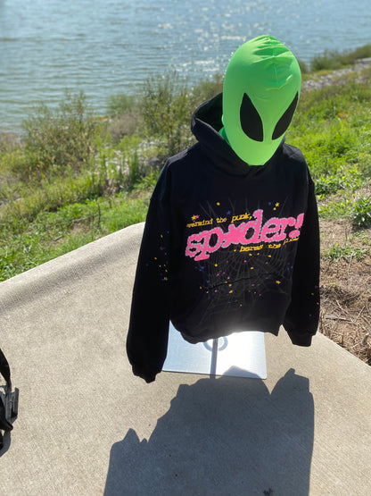 Sp5der P*NK V2 Hoodie Black