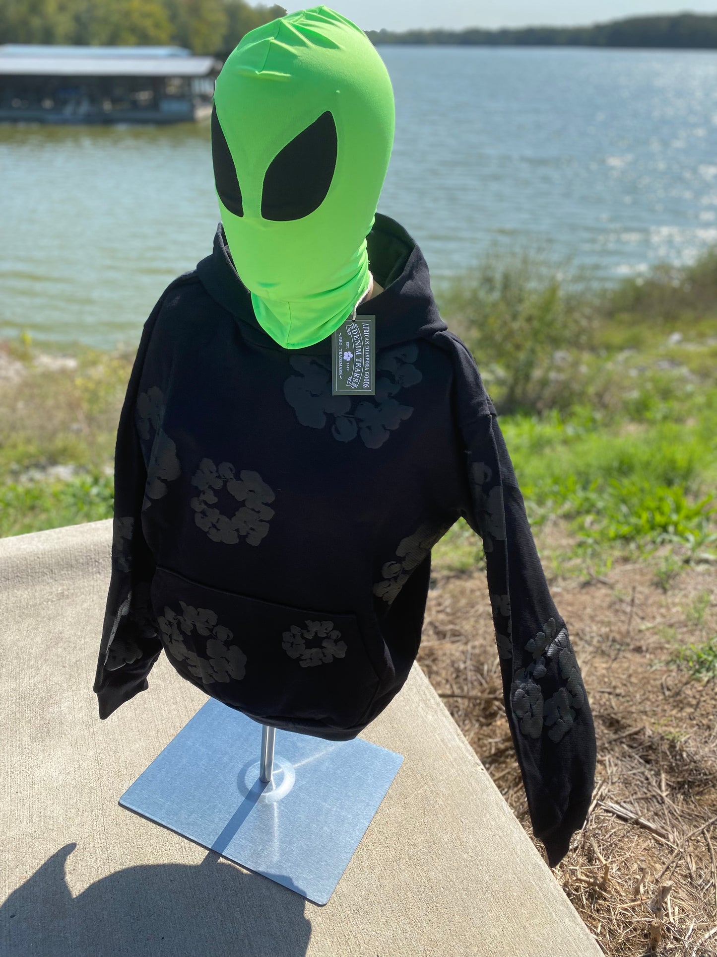 Denim Tears Cotton Wreath Hoodie Black Monochrome