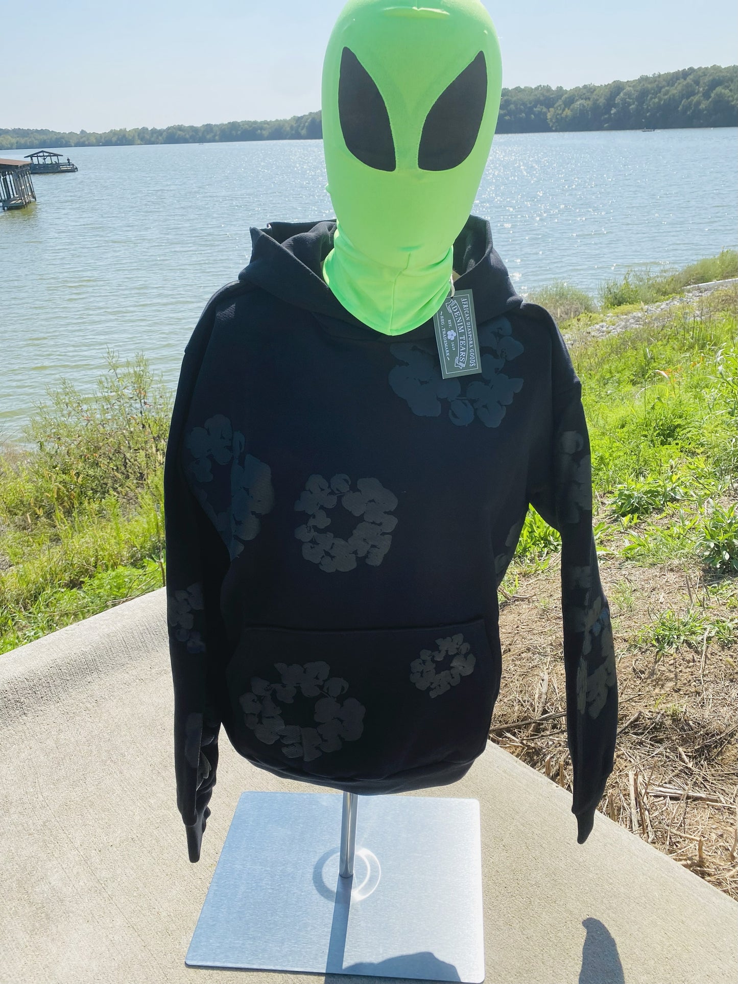 Denim Tears Cotton Wreath Hoodie Black Monochrome