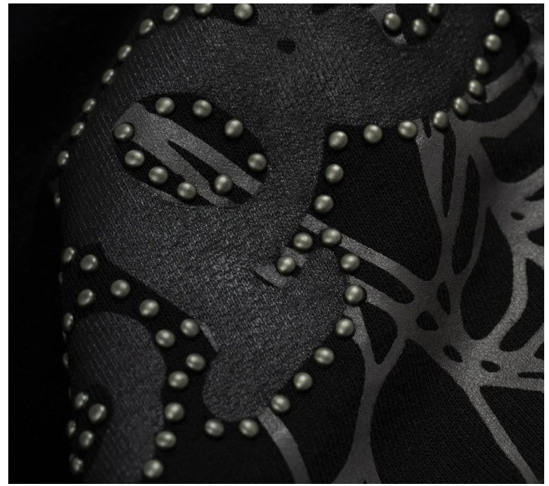 Sp5der OG Web Studded Zip Hoodie Black