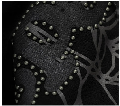 Sp5der OG Web Studded Zip Hoodie Black