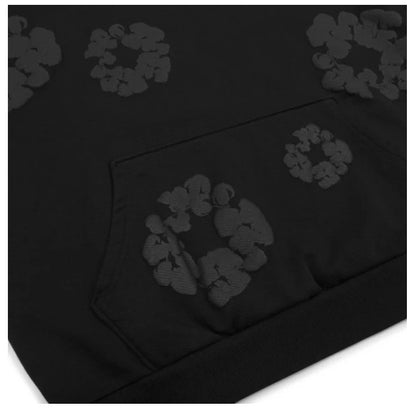 Denim Tears Cotton Wreath Hoodie Black Monochrome