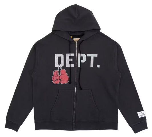 Gallery Dept. Boxing Merch Zip Hoodie Vintage Black