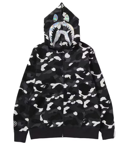 BAPE City Camo Shark Full Zip Hoodie (SS24) Black