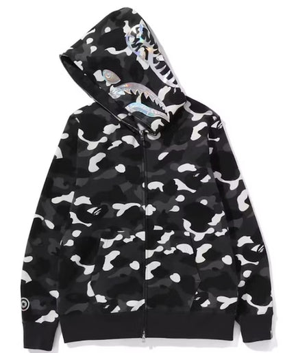BAPE City Camo Shark Full Zip Hoodie (SS24) Black