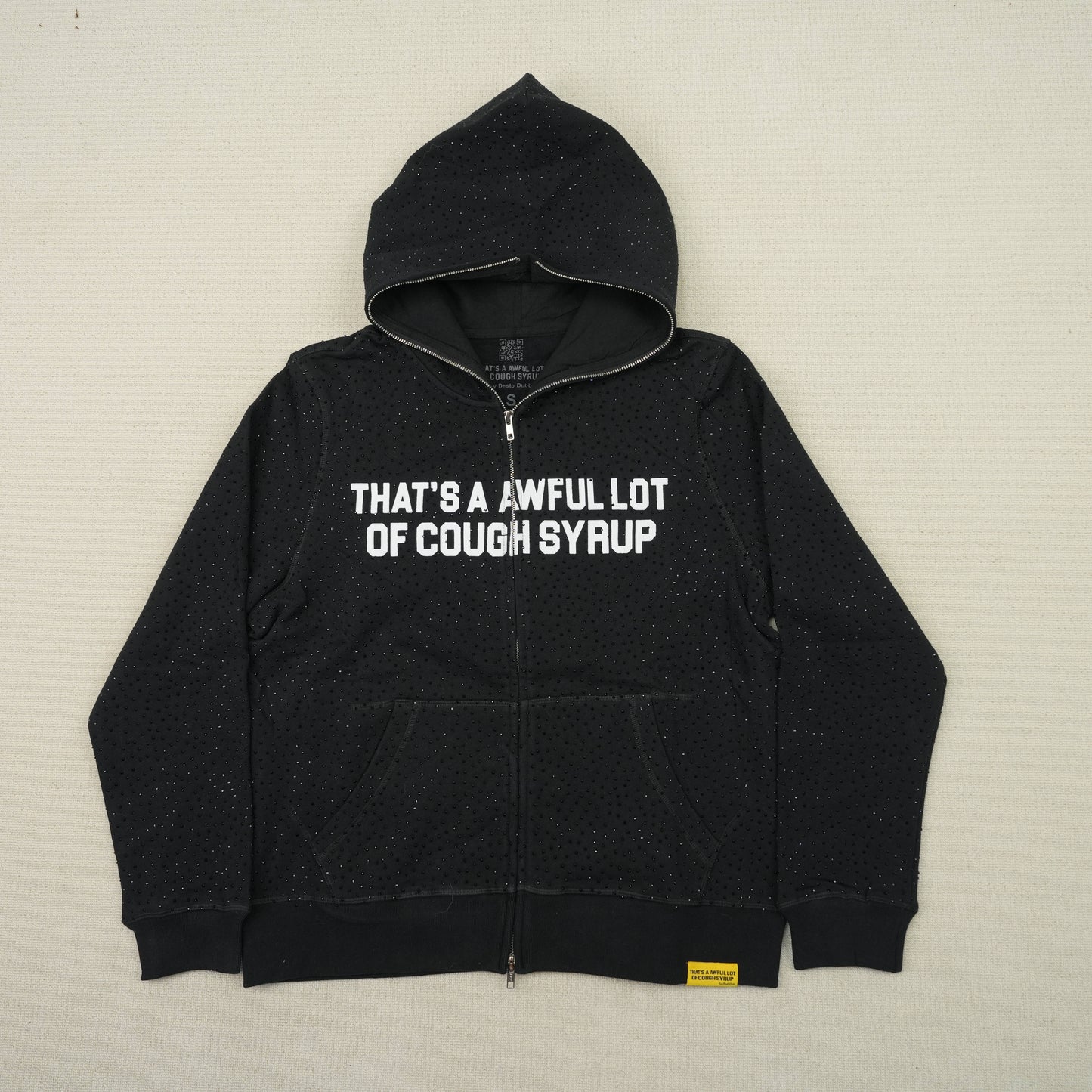 Cough Syrup Hoodie Black Rhinestone (VVS)