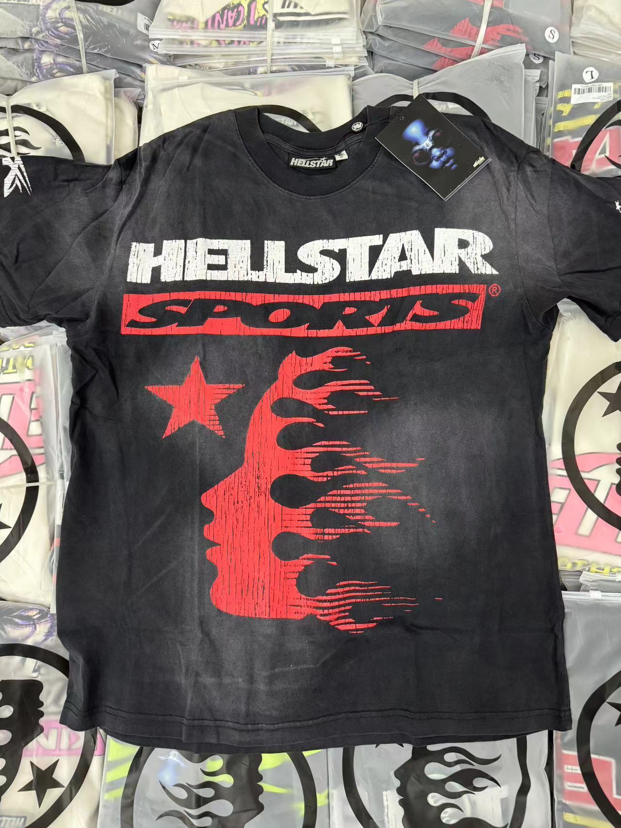 Hellstar Studios Sports Family Tee in Black/Red