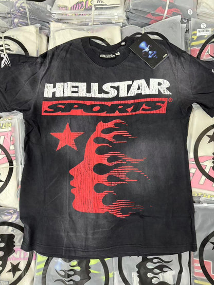 Hellstar Studios Sports Family Tee in Black/Red