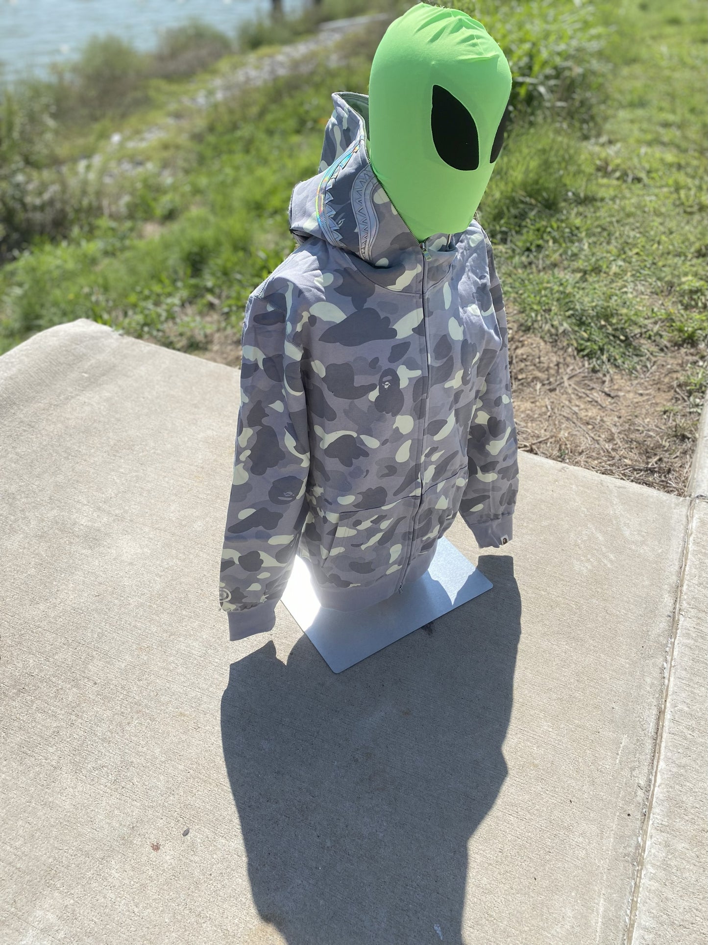 BAPE City Camo Shark Full Zip Hoodie (SS24) Gray