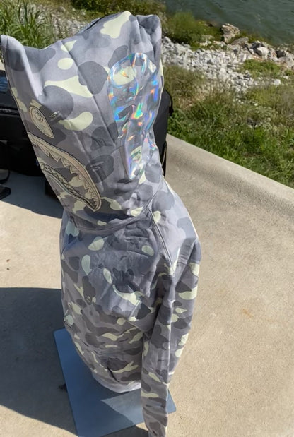 BAPE City Camo Shark Full Zip Hoodie (SS24) Gray