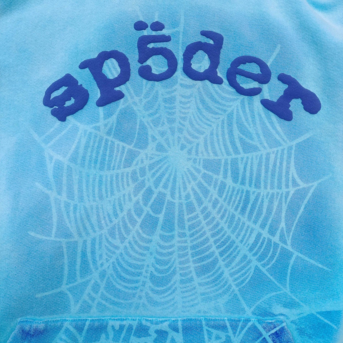 Sp5der OG Web V2 Spray Hoodie Light Blue