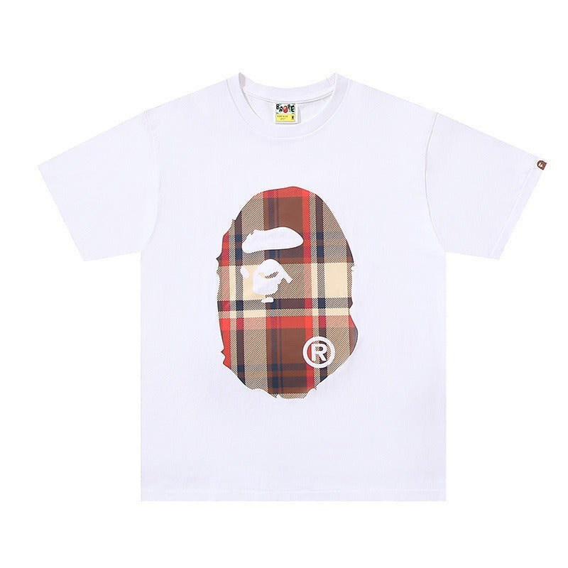 BAPE Check Big Ape Head Tee White