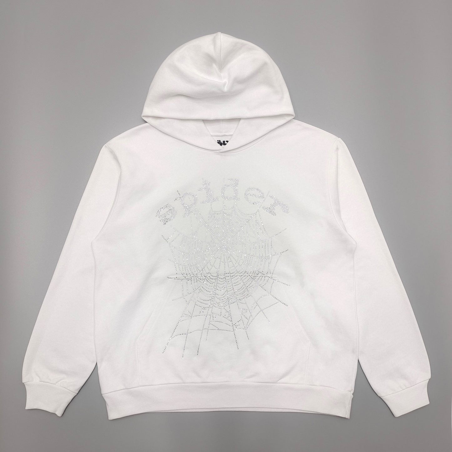 Sp5der OG Rhinestone Hoodie White