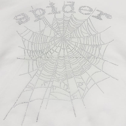 Sp5der OG Rhinestone Hoodie White