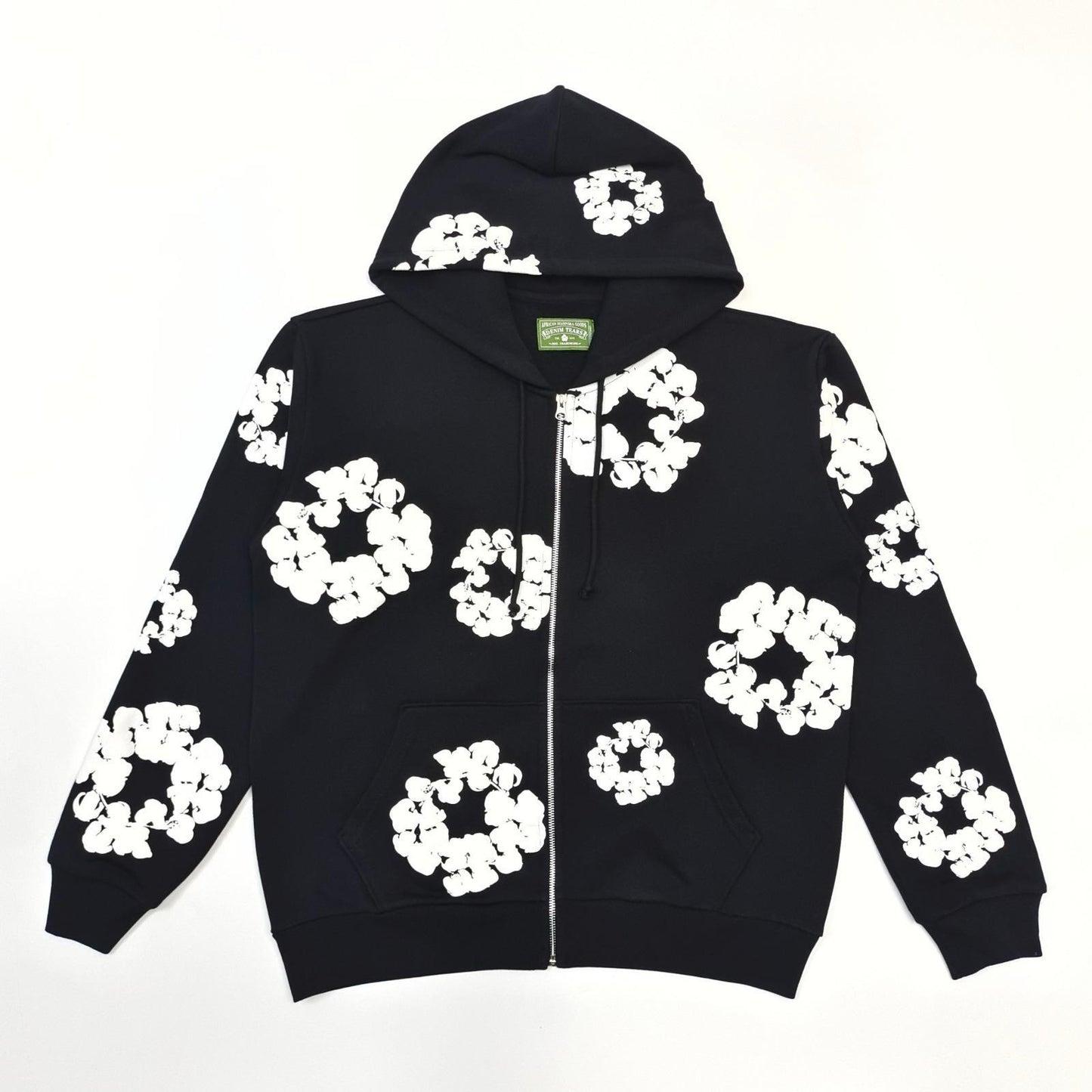 Denim Tears Cotton Wreath Zip Up Hoodie Black