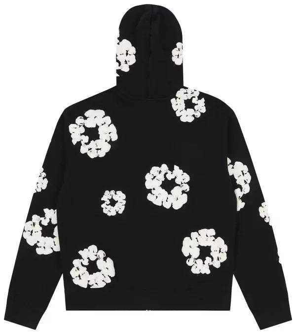 Denim Tears Cotton Wreath Zip Up Hoodie Black