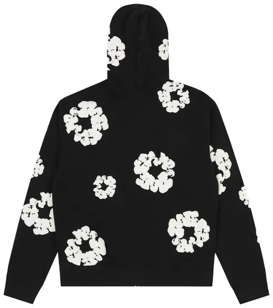 Denim Tears Cotton Wreath Zip Up Hoodie Black